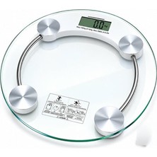 Asitan Dijital Cam Baskül Terazi 180 kg LCD Ekran 30X30 cm Yuvarlak Cam Banyo Tartısı I11-026