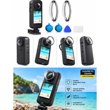 Zoli INSTA360 One X3 Uyumlu Koruyucu Lens Kapak, INSTA360 Muhafaza Koruyucu Lens