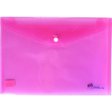 Asitan Çıtçıtlı Şeffaf Zarf Dosya Pembe