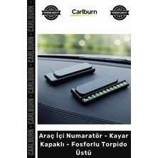 Carlburn #numaratör Siyah Oto Telefon Park Kartı Araç Içi Numaratör Kayar Kapaklı Fosforlu Torpido Üstü