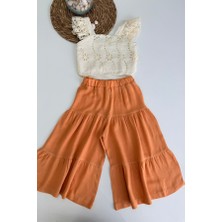Sweet Me Kız Çocuk Dantel Detaylı Crop Bluz ve Pantolon Takım