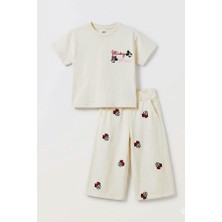 Jabber Kız Çocuk Minnie Mouse Baskılı Tişört ve Pantolon Takım