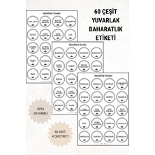 MindPad Studio Suya Dayanıklı 60 Adet Baharatlık ve Kavanoz Etiketi - Sticker