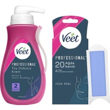 Veet Hassas Ciltler Için Tüy Dökücü Krem 400 ml &amp; Yüz Ağda Bandı 20'li