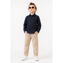 Noble Kids Erkek Çocuk Keten Gömlek ve Gabardin Pantolon Takım Siyah