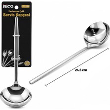 Poebgo Familys Metal Servis Kepçesi - Krom Renk - 24.5 cm