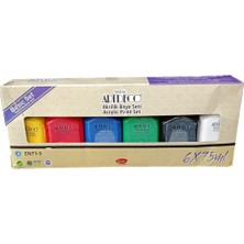 6 Lı Akrilik Boya Seti 6X75ML Ana Canlı Renkler Basic Set Artdeco Güncel Üretim