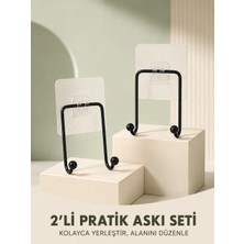 Poebgo Familys Ikili Yapışkanlı Askı Seti Duvar Tipi Çok Amaçlı Pratik Askılık 2 Adet