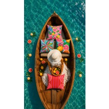 R'eyla R’eyla Shaddock Polmera 4’lü Dekoratif Kırlent Kılıfı Seti 45X45 cm – Tropikal Narenciye Desenli Mikro Petek Kumaş