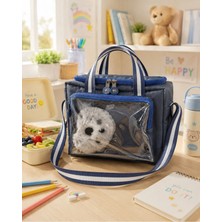 Probag Çocuk Termal Okul Beslenme Çantası | Şeffaf Cepli Peluş Aksesuarlı Omuz Askılı Lunch Bag