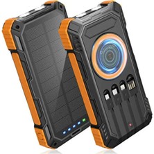 Zero Land Ece-Umay 20000 Mah Powerbank Güneş Li Kablosuz Şarj Hızlı Şarj Taşınabilir Batarya