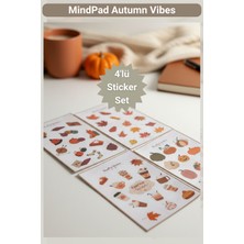 MindPad Studio 4'lü Autumn Vibes Sticker Seti, Sonbahar Temalı Sticket Set Ajanda, Günlük, Planlayıcı, Not Defteri