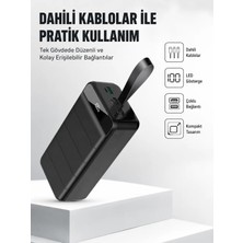 Poebgo Familys 50.000 Mah Kapasiteli Powerbank – Hızlı Şarj Destekli, 4 USB Portlu, LED Işıklı Taşınabili
