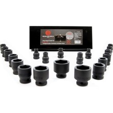 Esranın Dünyası 1/2" Darbeli Kısa Lokma Seti Metal Kutuda 20 Parça