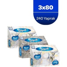Esranın Dünyası El ve Yüz Havlusu 240 Yaprak Mermer Desen 3'lü Z Katlama