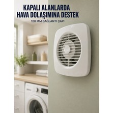 Poebgo Familys Banyo Wc Mutfak Aspiratörü 16 W 120 mm Havalandırma ve Hava Tahliye Fanı