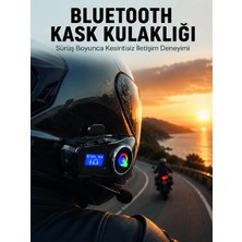 Poebgo Familys LCD Ekranlı Bluetooth Kask Kulaklığı Fm Radyo ve Sd Kart Girişli