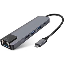USB 3.1 Type C To HDMI 2xusb 3.0 Gigabit Ethernet Çevirici Dönüştürücü Adaptör