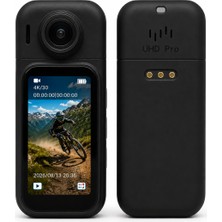 Bubitechh H91 4K Wifi Mini Aksiyon Kamera 30M Su Geçirmez Kılıflı Manyetik Klipsli Dokunmatik Ekran 180° Dönebilen Lens