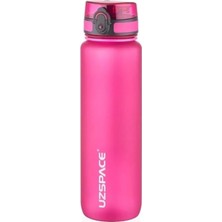Uzspace Büyük Boy Suluk - 1000 ml Soft-Touch Tritan Renkli Matara (Pembe)