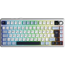 F75 Max Mekanik Rgb Tkl Graywood V4 Switch Kablosuz Makrolu Hot Swap Türkçe Q Klavye Lacivert