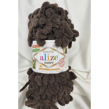 Alize Puffy Acı Kahve El Örgü Ipi 100GR. 9mt. (5'li Paket) - Renk: 26