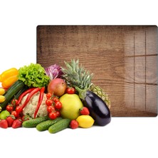 Reflexa Cam Kesme Tahtası Çok Renkli Ahşap Desenli Çok Amaçlı 40 x 30 cm