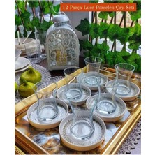 Luce 12 Parça Porselen Tabaklı 6 Kişilik Çay SETI-11141