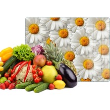 Reflexa Cam Kesme Tahtası Papatya Tasarımlı Çok Amaçlı 40 x 30 cm