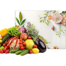 Reflexa Cam Kesme Tahtası Renkli Çiçek Desenli Çok Amaçlı 40 x 30 cm