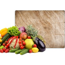 Reflexa Cam Kesme Tahtası Çok Renkli Ahşap Desenli Çok Amaçlı 40 x 30 cm