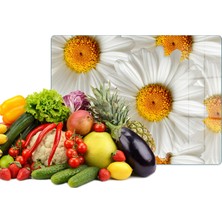 Reflexa Cam Kesme Tahtası Papatya Tasarımlı Çok Amaçlı 40 x 30 cm