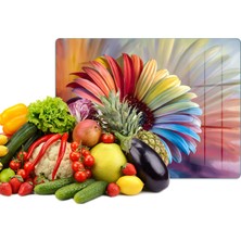 Reflexa Cam Kesme Tahtası Renkli Çiçek Desenli Çok Amaçlı 40 x 30 cm