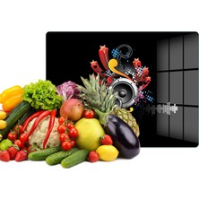 Reflexa Cam Kesme Tahtası Hoparlör/nota Tasarımlı Çok Amaçlı 40 x 30 cm