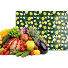 Reflexa Cam Kesme Tahtası Limon Tasarımlı Çok Amaçlı 40 x 30 cm