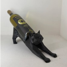Antilop Low Poly Kedi Şarap Şişesi Tutucu – 3D Baskı Dekoratif Şişelik