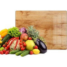 Reflexa Cam Kesme Tahtası Çok Renkli Ahşap Desenli Çok Amaçlı 40 x 30 cm