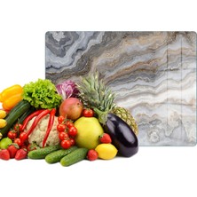 Reflexa Cam Kesme Tahtası Gri/beyaz Mermer Desenli Çok Amaçlı 40X30
