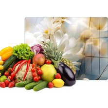 Reflexa Cam Kesme Tahtası Papatya Tasarımlı Çok Amaçlı 40 x 30 cm