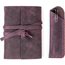 Hatıra Leather Journal 260 Kraft Pages Handmade (5"x7", Imperial Purple)