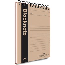Faber-Castell Kraft Bloknot, A4, 80 Yaprak, Çizgili, Karton Kapak, Spiral Cilt, 70G Kaliteli Kağı