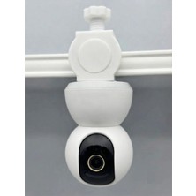 Kanem3D Tp-Link Tapo C200 Serisi ile Uyumlu Delmeye Gerek Olmayan Bebek Kamerası Montaj Aparatı Mengene Kamera Askısı Beyaz