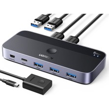 USB Anahtarı 2pc 3.0 Switcher C 2'si 4 Çıkışlı, Masaüstü Denetleyicisi Kvm 2 A'dan A'ya Kabl