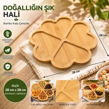 Tunay 360 Derece Dönmeli Bambu Kalp Şekilli Sunumluk