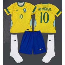 Neymar Brezilya Milli Takım Forması 3 'lü Set Slim Fit Sarı Dokulu Desenli 2026 Tüm Sezonlar