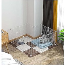 Aydogan's 12 Panel Beyaz Metal Kedi Köpek Kuş Evi Oyun Parkı