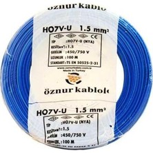 Öznur Kablo 1,5 Mm2 Nya Tek Damar Mavi 100M