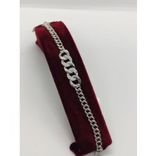 Cadde Dükkanı Çelik Örgü Taşlı Xuping Bileklik Silver
