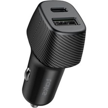 Aydogan's Taks CP02 Duo 48W Pd/qc Usb-C+Usb-A Araç Hızlı Şarj Aleti, Siyah 5CP02S