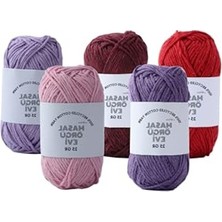 Aydogan's Mini Cotton Serisi %100 Pamuk Örgü Ipi, Pembe Tonları, 10 Renk